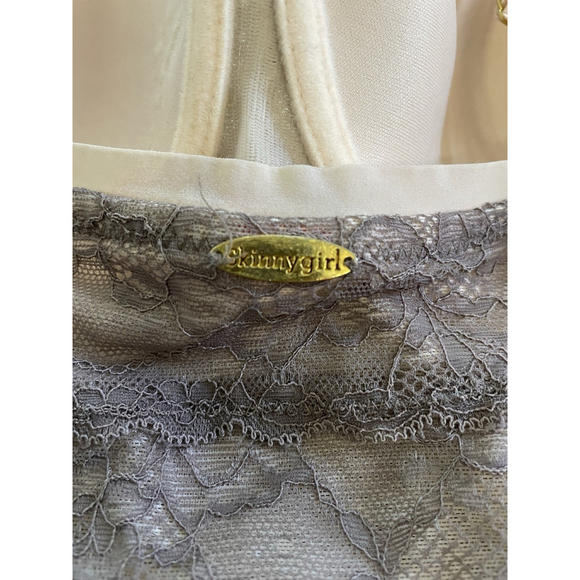 Skinny Girl Smoothers & Shapers Beige & Gray Lace Underwire Mini Dress Shapewear - Picture 10 of 14